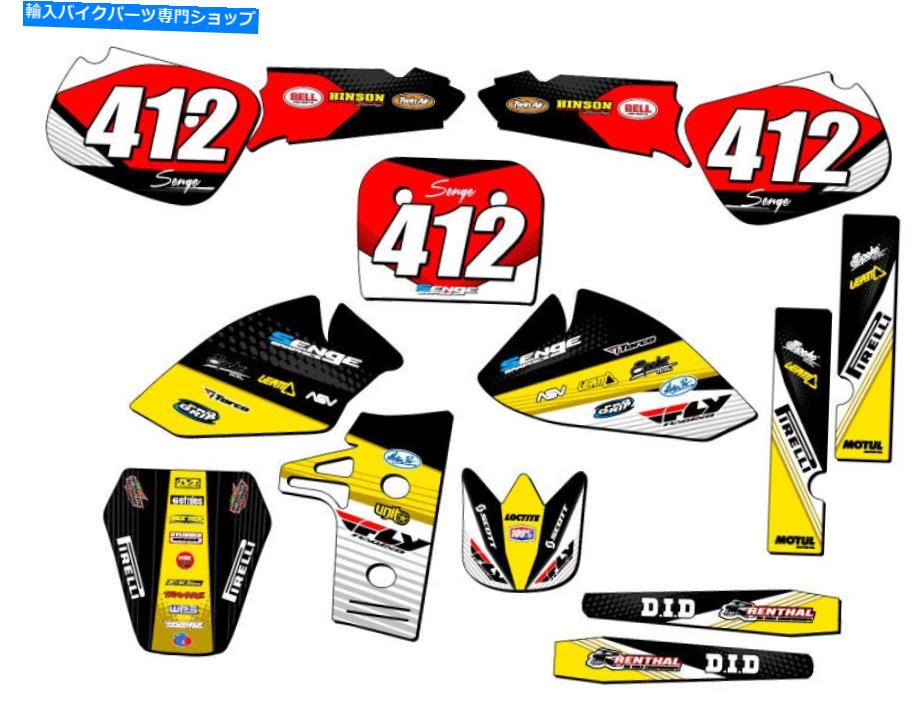 Graphics decal kit すべての年rm 60 Ricochet Black Sengeグラフィックスキットスズキと互換性 All Years RM 60 RICOCHET Black Senge Graphics Kit Compatible with Suzuki【並行輸入品】