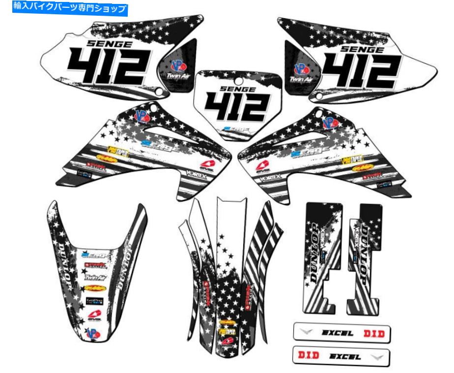 Graphics decal kit 2003-2007 CRF 150 F Merica Matte Black Senge Graphics KitとHondaと互換性 2003-2007 CRF 150 F MERICA Matte Black Senge Graphics Kit Compatible with Honda【並行輸入品】
