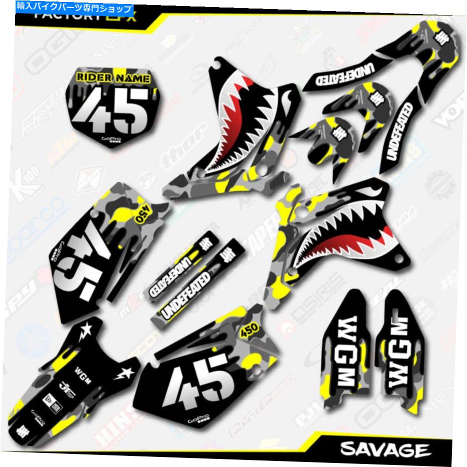 Graphics decal kit グレー＆イエローサベージレーシンググラフィックスキットフィット05-06スズキRMZ450 RMZ 450デカール Gray & Yellow Savage Racing Graphics Kit fits 05-06 Suzuki RMZ450 RMZ 450 decal【並行輸入品】