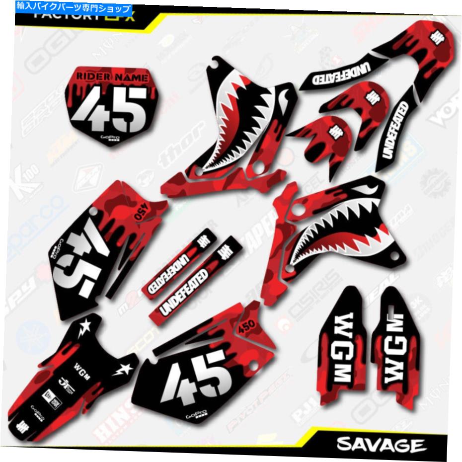 Graphics decal kit レッドカモサベージレーシンググラフィックキットフィット05-06スズキRMZ450 RMZ 450デカール Red Camo Savage Racing Graphics Kit fit 05-06 Suzuki RMZ450 RMZ 450 decal【並行輸入品】