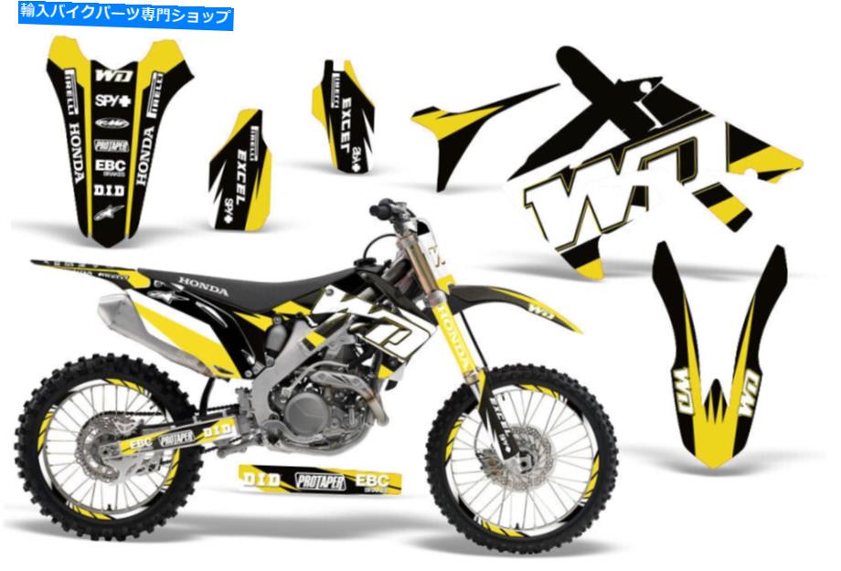 Graphics decal kit フルグラフィックスキットホンダCRF250R 10-13 450R 09-12デカールキットWDイエロー Full Graphics Kit Honda CRF250R 10-13 450R 09-12 Decal Kit WD Yellow【並行輸入品】｜Us Custom Parts Shop USDM