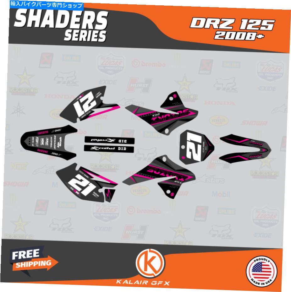 Graphics decal kit スズキDRZ125 2008-2021 DRZ 125 Shaders-Magenta用のグラフィックスデカールキット Graphics Decal Kit For Suzuki DRZ125 2008-2021 DRZ 125 Shaders-Magenta【並行輸入品】