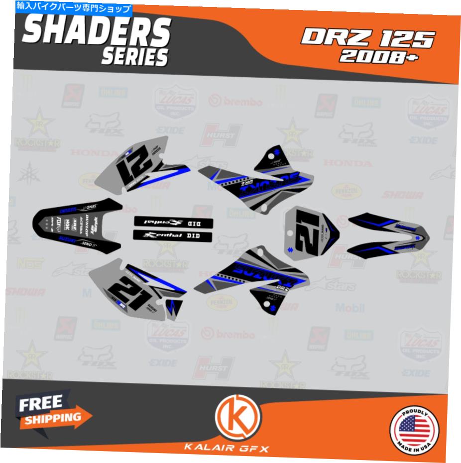 Graphics decal kit スズキDRZ125 2008-2021 DRZ 125シェーダーブルーのグラフィックスデカールキット Graphics Decal Kit For Suzuki DRZ125 2008-2021 DRZ 125 Shaders-Blue【並行輸入品】