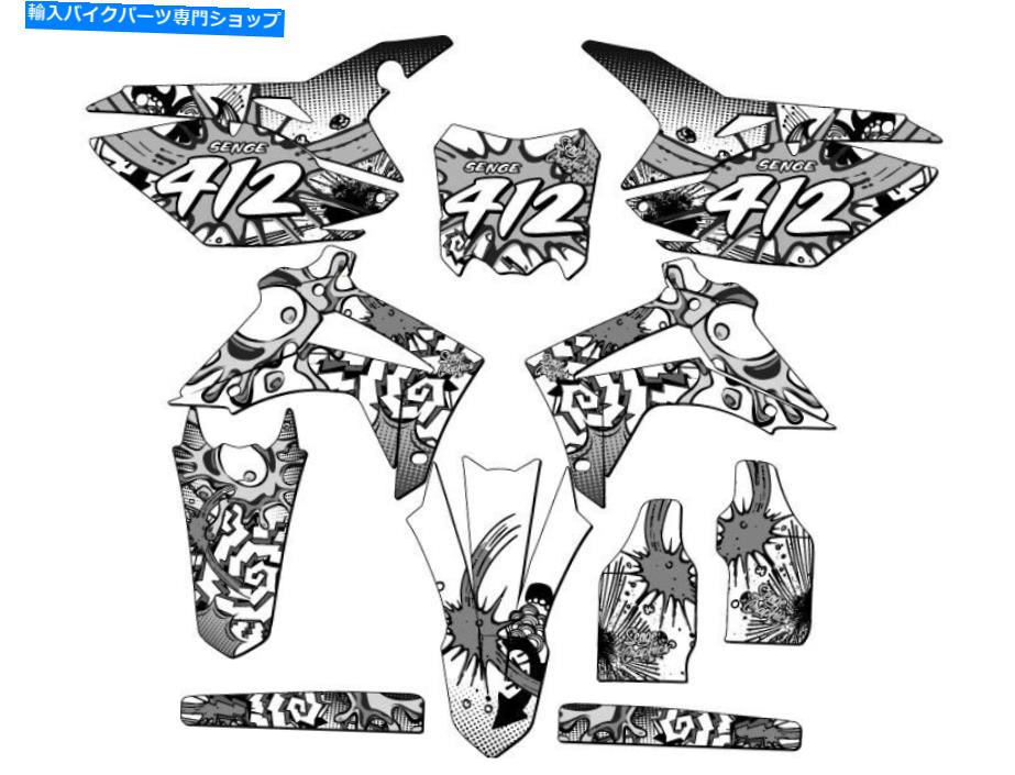 Graphics decal kit 2014-2017 CRF 250 R 2014-2017 CRF 250 R ZANY White Senge Graphics Kit Compatible with Honda【並行輸入品】