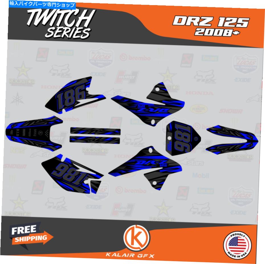 Graphics decal kit スズキDRZ125のグラフィックデカールキット（2008-2023）DRZ 125ステッカーTwitch-Blue Graphics Decal Kit For Suzuki DRZ125 (2008-2023) DRZ 125 Stickers Twitch-Blue【並行輸入品】