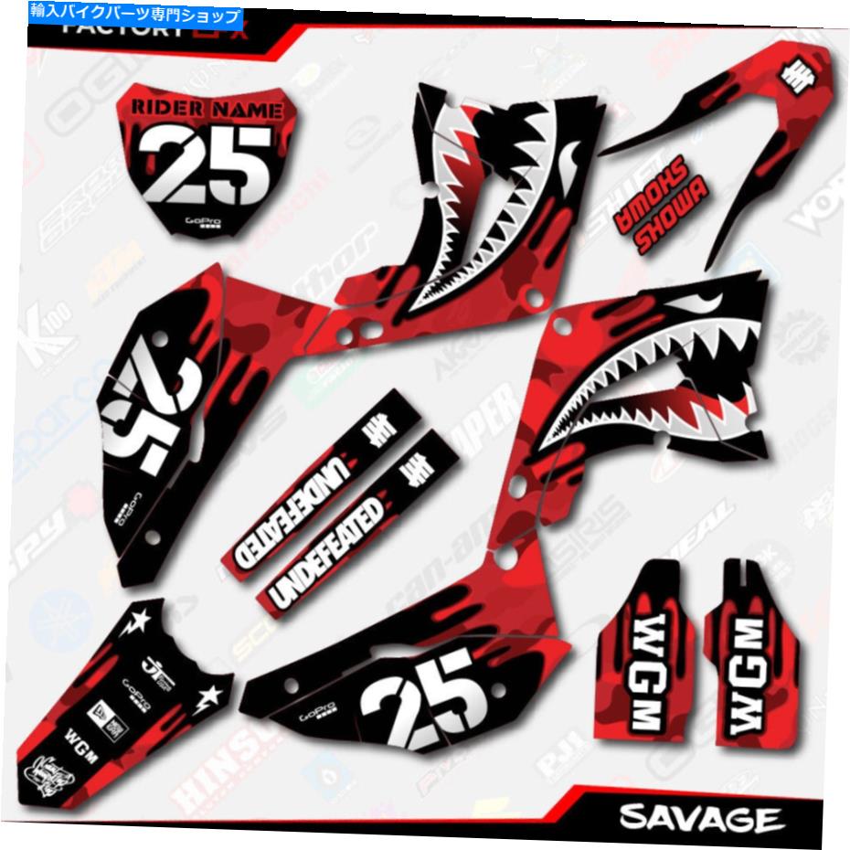 Graphics decal kit Red Savage Camo GraphicsはHonda CR125 250 POLISPORTSTYLE KIT 02-07デカールに適合します Red Savage Camo Graphics fits Honda CR125 250 Polisport Restyle kit 02-07 Decals【並行輸入品】|Us Custom Parts Shop USDM