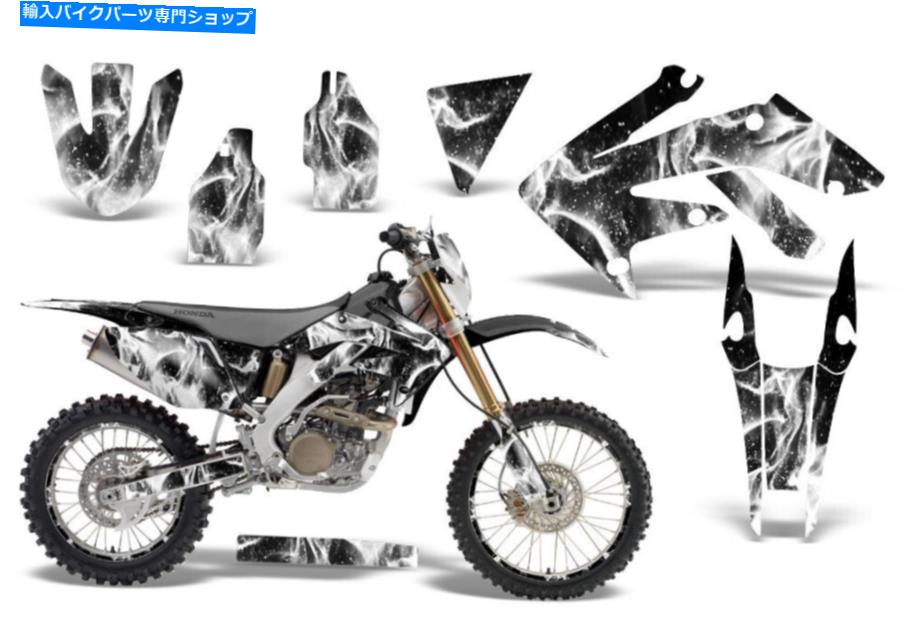 Graphics decal kit ホンダCRF250Xダートバイクグラフィックキットデカールラップデコンステッカー04-16フレームホワイト Honda CRF250X Dirt Bike Graphics Kit Decal Wrap Deco Stickers 04-16 Flames White【並行輸入品】|Us Custom Parts Shop USDM
