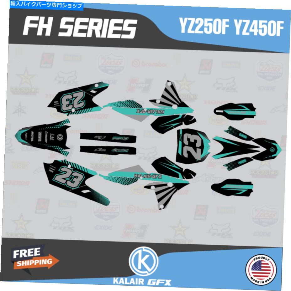Graphics decal kit ヤマハYZ250Fのグラフィックキット（2014-2018）＆YZ450F（2014-2017）FH-Teal Graphics Kit for Yamaha YZ250F (2014-2018) & YZ450F (2014-2017) FH - Teal【並行輸入品】
