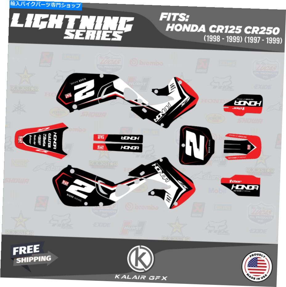 Graphics decal kit ホンダCR125のグラフィックキット(1998-1999)&CR250(1997-1999)Lightning-Red Graphics Kit for HONDA CR125 (1998-1999) & CR250 (1997-1999) Lightning- Red【並行輸入品】|Us Custom Parts Shop USDM