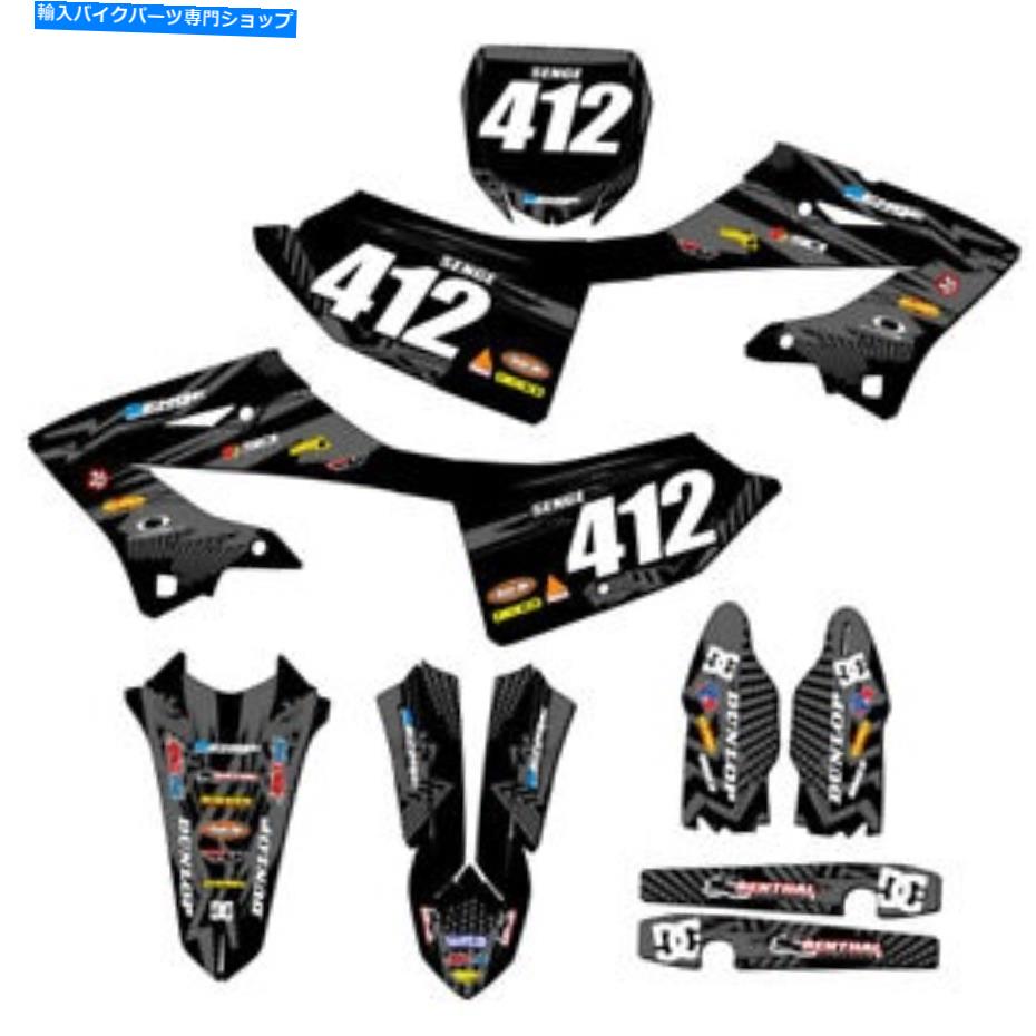 Graphics decal kit 2022-2023 YZ 125 Mayhem Black Sengeグラフィックスキットヤマハと互換性 2022-2023 YZ 125 MAYHEM Black Senge Graphics Kit Compatible with Yamaha【並行輸入品】