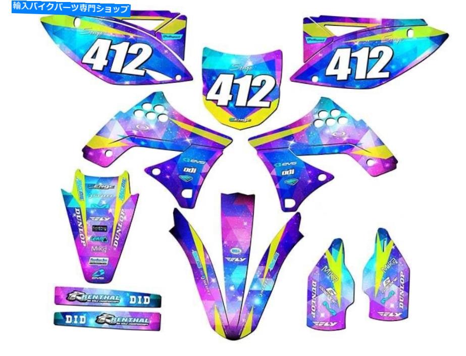 Graphics decal kit 2009-2012 KX 250 fスペースカデットギャラクシーセンゲグラフィックスキットと川kawa ... 2009-2012 KX 250 F SPACE KADET Galaxy Senge Graphics Kit Compatible with Kawa...【並行輸入品】