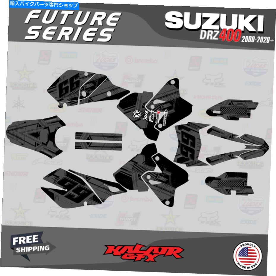 Graphics decal kit スズキdrz400のグラフィックキット（すべての年）drz400sm未来 - スモーク Graphics Kit for SUZUKI DRZ400 (All Years) DRZ400SM Future-Smoke【並行輸入品】