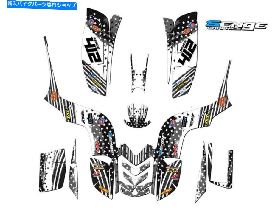 Graphics decal kit すべての年raptor 80メリカマットブラックセンゲグラフィックスキットヤマハと互換性 All Years RAPTOR 80 MERICA Matte Black Senge Graphics Kit Compatible with Yamaha【並行輸入品】|Us Custom Parts Shop USDM