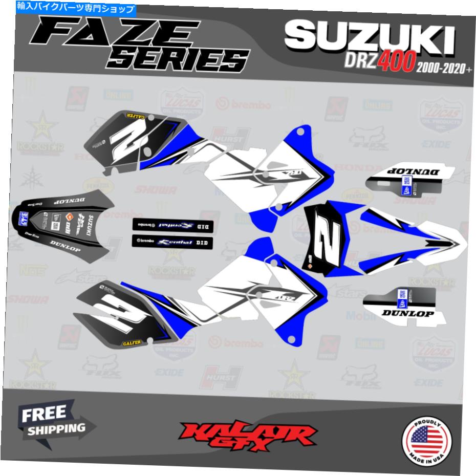 Graphics decal kit スズキDRZ400 SM S Eのグラフィックキット(すべての年)FAZEシリーズブルー Graphics Kit for Suzuki DRZ400 SM S E (All Years) Faze Series-Blue【並行輸入品】