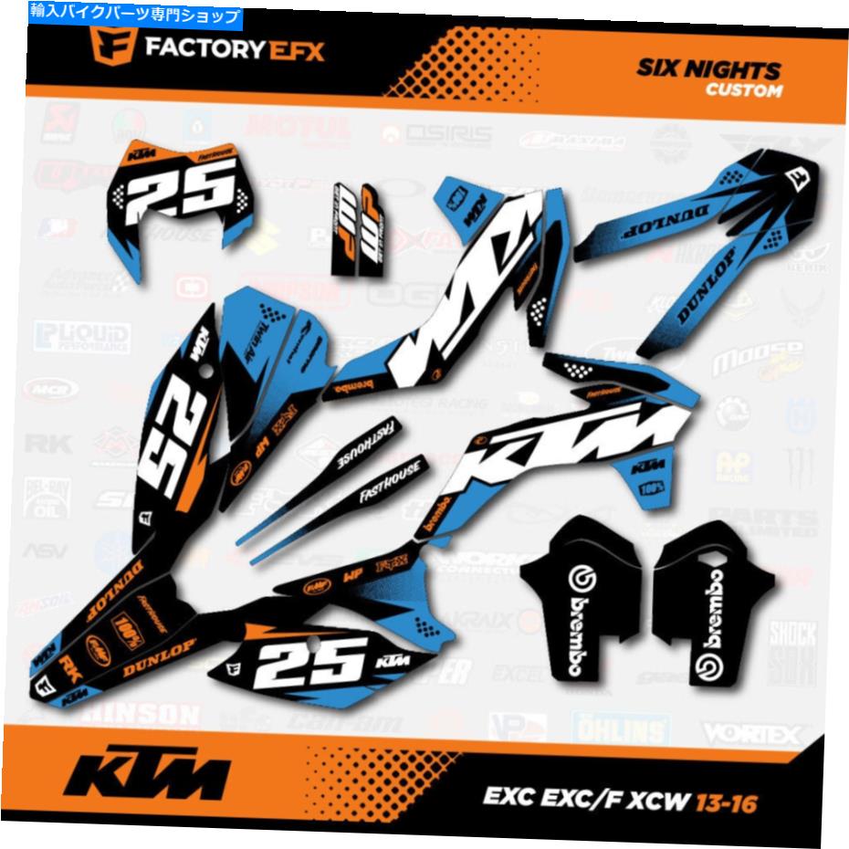 Graphics decal kit ブルー＆オレンジ6泊グラフィックスキットはKTM 13-16 EXC EXC/F XCW 125 250 300 450に適合します Blue & Orange 6 Nights Graphics Kit fits KTM 13-16 EXC EXC/F XCW 125 250 300 450【並行輸入品】
