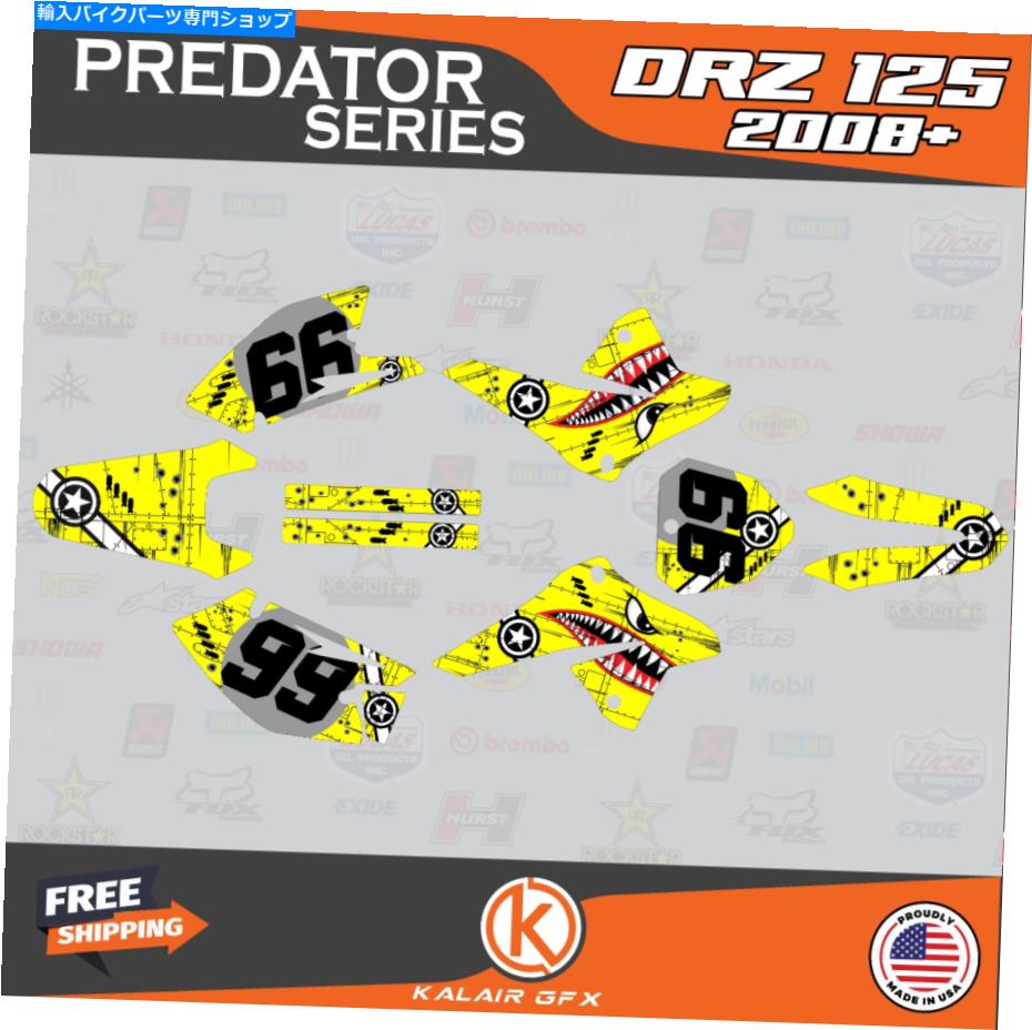 Graphics decal kit スズキDRZ125用のグラフィックスデカールキット（2008-2023）DRZ 125 Predatorシリーズ - イエロー Graphics Decal Kit For Suzuki DRZ125 (2008-2023) DRZ 125 Predator Series- Yellow【並行輸入品】