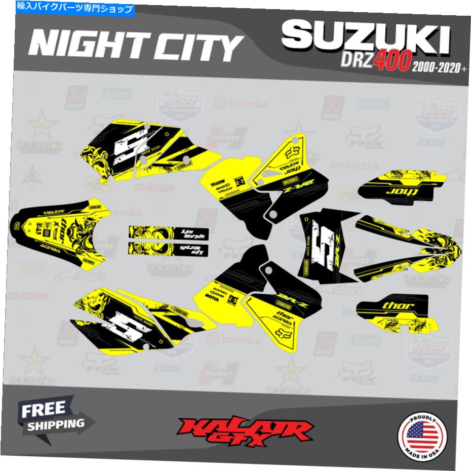 Graphics decal kit スズキdrz400のグラフィックキット（すべての年）drz400smナイトイエロー Graphics Kit for SUZUKI DRZ400 (All Years) DRZ400SM Night-Yellow【並行輸入品】