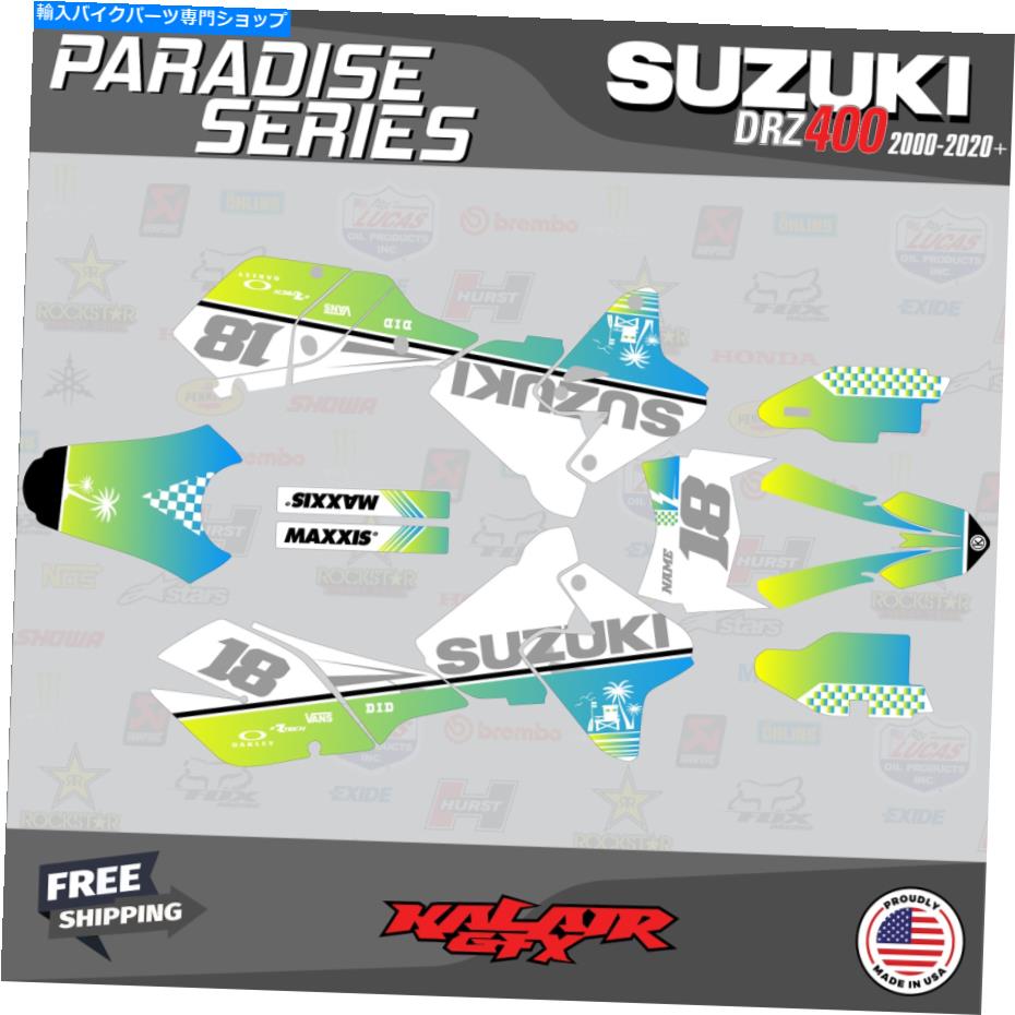 Graphics decal kit スズキDRZ400SM用のグラフィックキット（すべての年）DRZ 400 SM S E PARADISE-LIME Graphics Kit for Suzuki DRZ400SM (All Years) DRZ 400 SM S E PARADISE-Lime【並行輸入品】