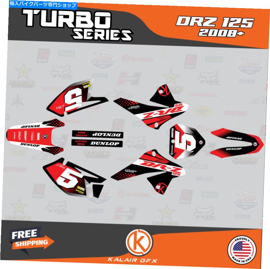 Graphics decal kit スズキDRZ125用のグラフィックデカールキット（2008-2023）DRZ 125ステッカーターボレッド Graphics Decal Kit For Suzuki DRZ125 (2008-2023) DRZ 125 Stickers Turbo-Red【並行輸入品】
