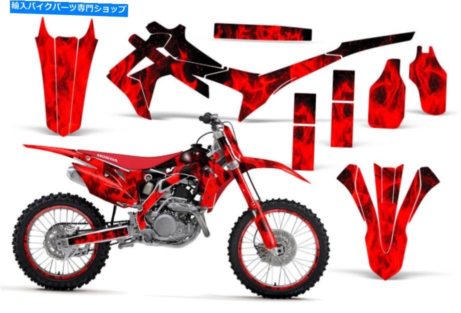 Graphics decal kit フルグラフィックスキットホンダCRF250R 2014 450R 13-16デカールキットフレームレッド Full Graphics Kit Honda CRF250R 2014 450R 13-16 Decal Kit Flames Red【並行輸入品】