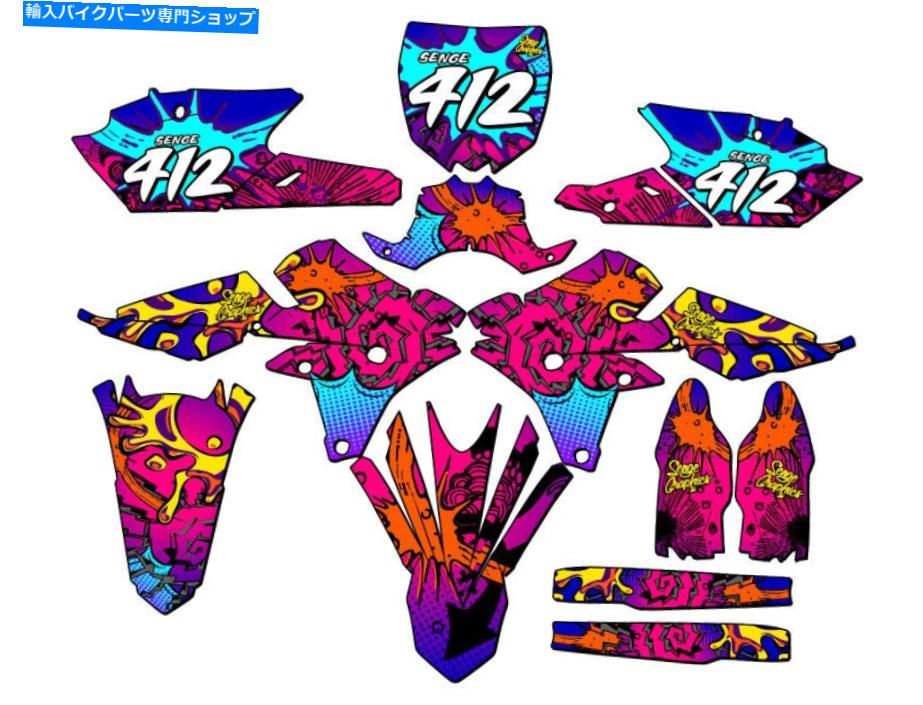 Graphics decal kit 2014-2018 YZ 250 F 4ストロークZany Pink Senge Graphics Kit Yamahaと互換性 2014-2018 YZ 250 F 4-STROKE ZANY Pink Senge Graphics Kit Compatible with Yamaha【並行輸入品】