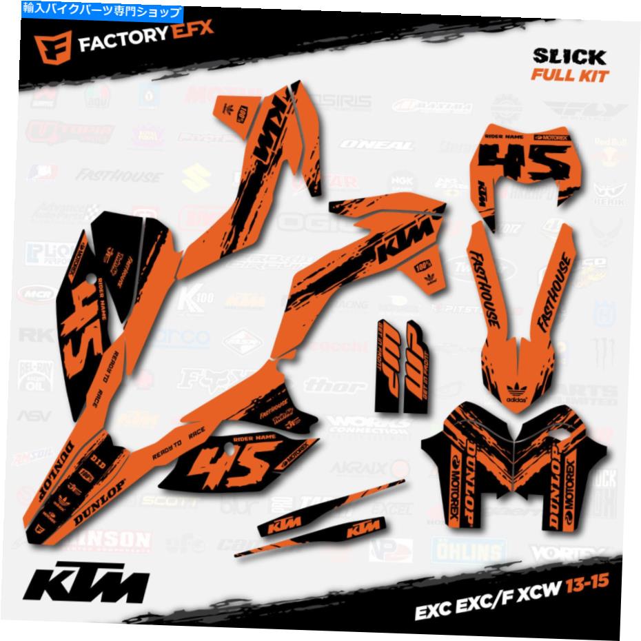 Graphics decal kit Black&Orange Slick Graphics KitはKTM 13-16 Exc Exc/F XCW 125 250 300 450に適合します Black & Orange Slick Graphics Kit fits KTM 13-16 EXC EXC/F XCW 125 250 300 450【並行輸入品】|Us Custom Parts Shop USDM