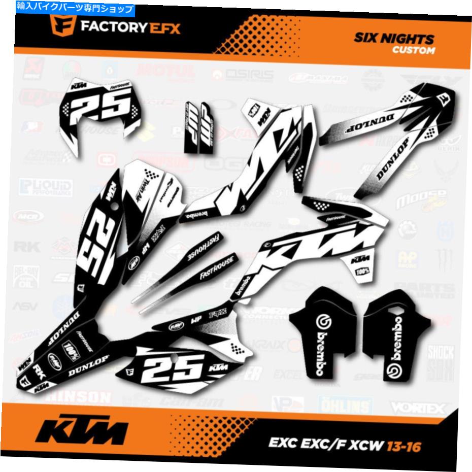 Graphics decal kit ブラック＆ホワイト6泊グラフィックキットはKTM 13-16 Exc Exc/F XCW 125 250 300 450に適合します Black & White 6 Nights Graphics Kit fits KTM 13-16 EXC EXC/F XCW 125 250 300 450【並行輸入品】