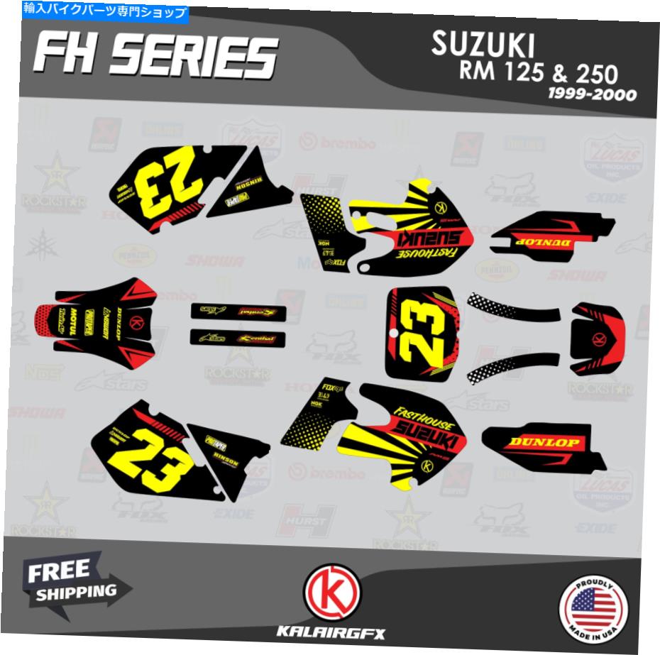 Graphics decal kit スズキRM125 RM250 1999 2000 99 00 FH-RED用のグラフィックキット Graphics Kit for SUZUKI RM125 RM250 1999 2000 99 00 FH-Red【並行輸入品】
