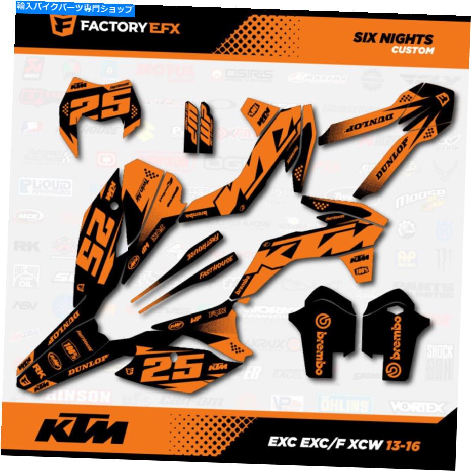 Graphics decal kit ブラックオレンジ6泊グラフィックスキットはKTM 13-16 Exc Exc/F XCW 125 250 300 450に適合します Black Orange 6 Nights Graphics Kit fits KTM 13-16 EXC EXC/F XCW 125 250 300 450【並行輸入品】