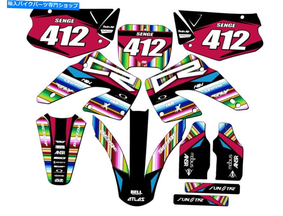 Graphics decal kit 2000-2001 CR 250 R Serape Black Senge Graphics KitとHondaと互換性 2000-2001 CR 250 R SERAPE Black Senge Graphics Kit Compatible with Honda【並行輸入品】
