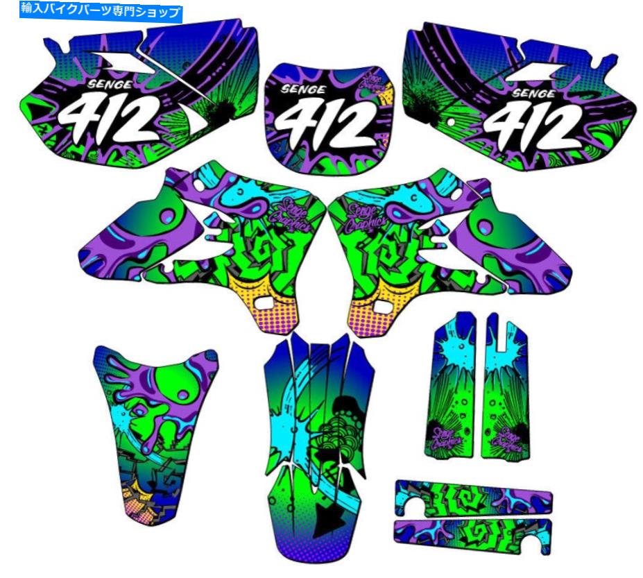 Graphics decal kit 2003-2004 YZ 250 F 4ストロークZany Blue Senge Graphics Kit Yamahaと互換性 2003-2004 YZ 250 F 4-STROKE ZANY Blue Senge Graphics Kit Compatible with Yamaha【並行輸入品】