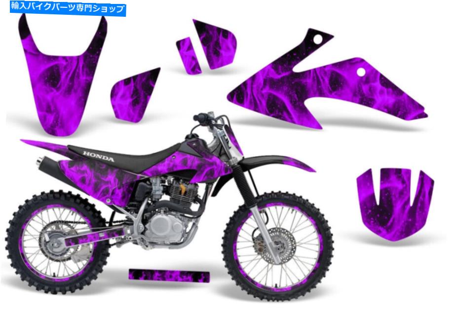 Graphics decal kit Honda CRF230F CRF150Fデカールグラフィックキットダートバイクステッカーラップ08-14 Flames Purp Honda CRF230F CRF150F Decal Graphic Kit Dirt Bike Sticker Wrap 08-14 Flames PURP【並行輸入品】|Us Custom Parts Shop USDM