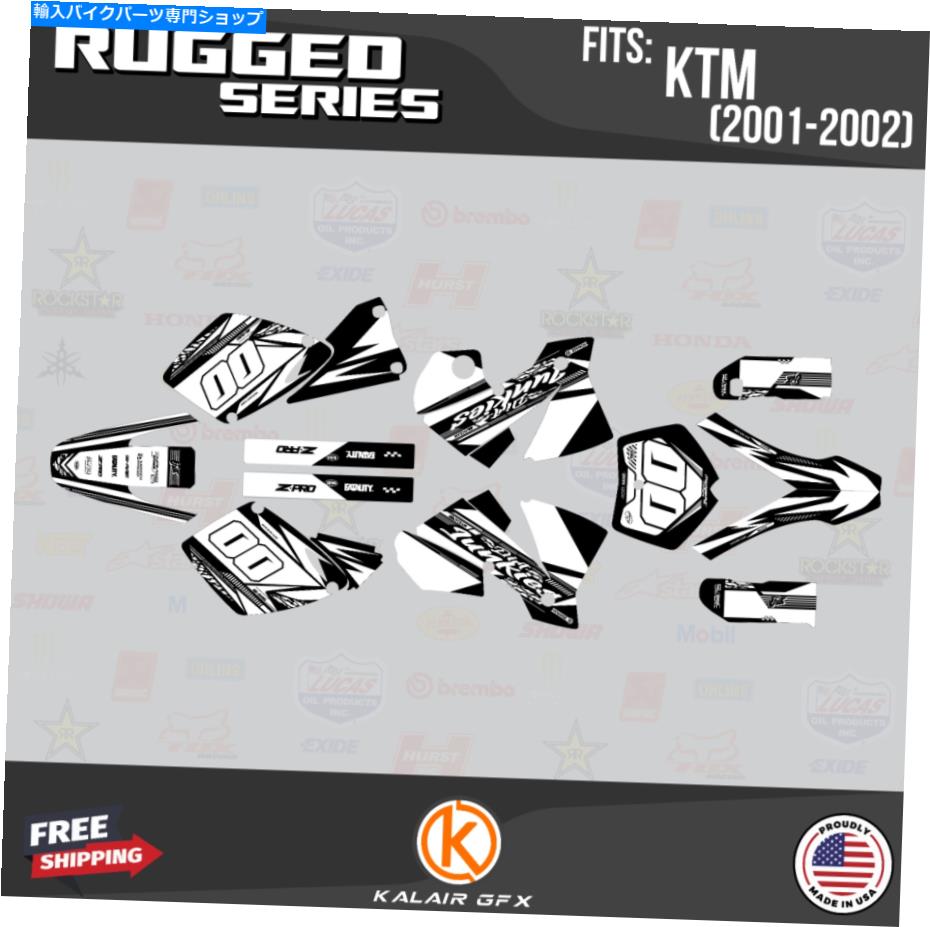 Graphics decal kit KTM SX SXFのグラフィックキット125 250 380 520 525（2001-2002）頑丈-White Graphics Kit for KTM SX SXF 125 250 380 520 525 (2001-2002) Rugged - White【並行輸入品】