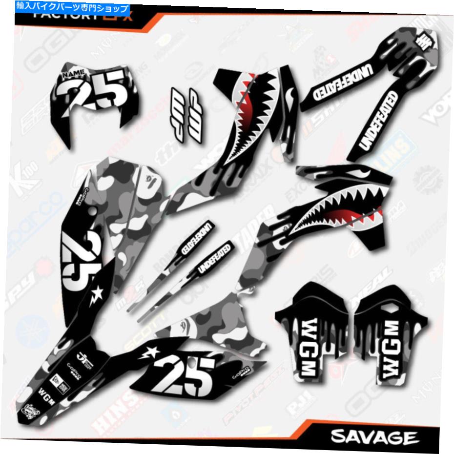 Graphics decal kit グレーサベージ迷彩グラフィックスキットはKTM 13-16 Exc Exc/F XCW 125 250 300 450に適合します Gray Savage Camo Graphics Kit fits KTM 13-16 EXC EXC/F XCW 125 250 300 450【並行輸入品】