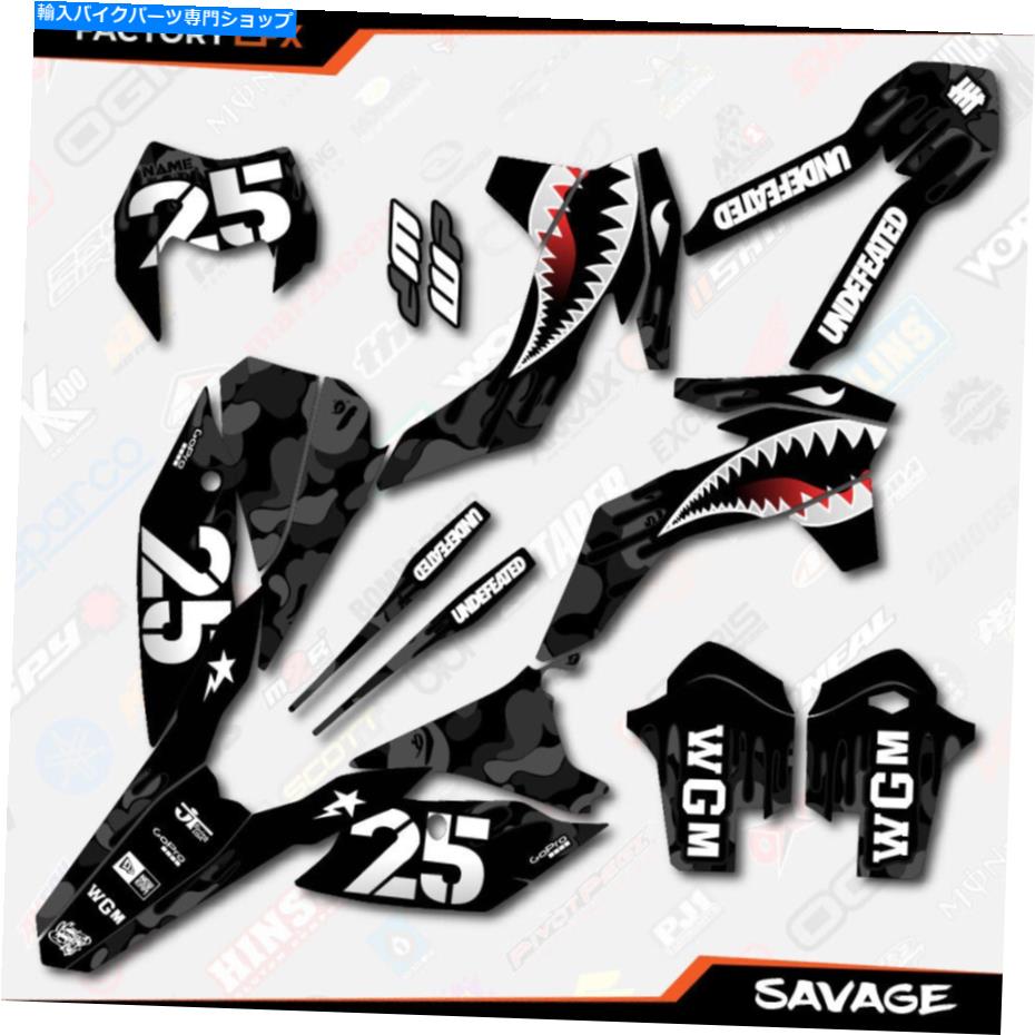 Graphics decal kit ブラックサベージカモグラフィックスキットはKTM 13-16 Exc Exc/F XCW 125 250 300 450に適合します Black Savage Camo Graphics Kit fits KTM 13-16 EXC EXC/F XCW 125 250 300 450【並行輸入品】