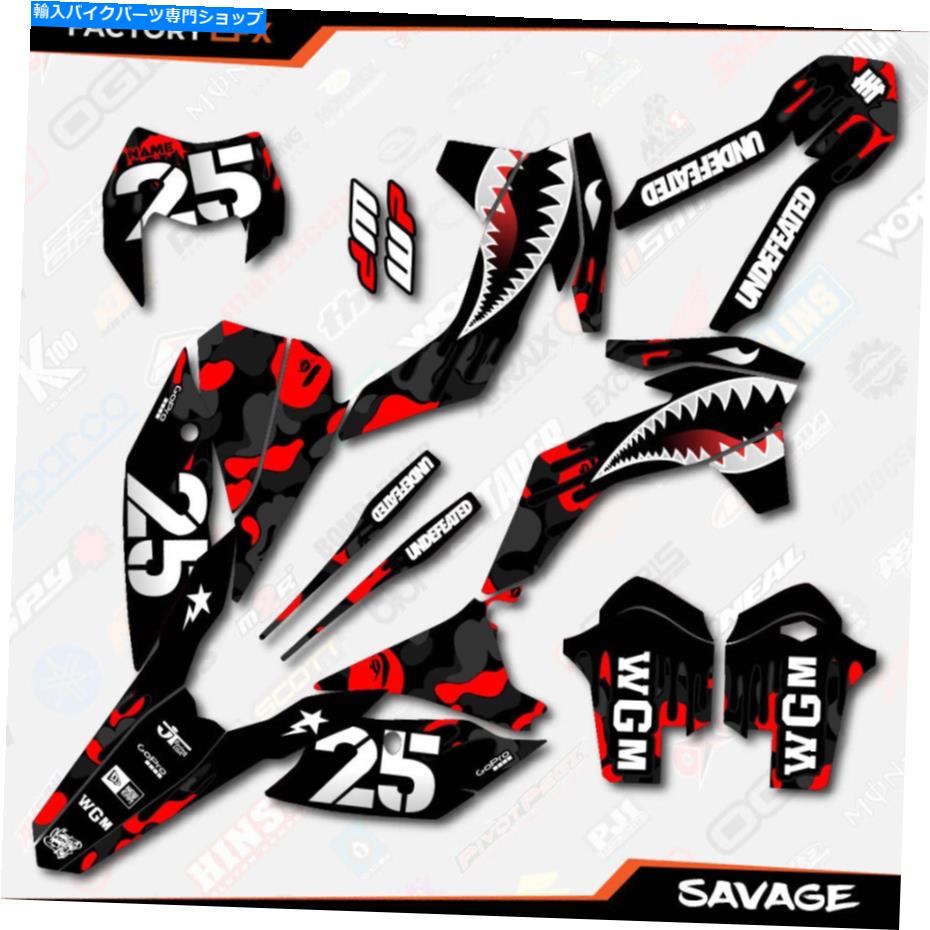 Graphics decal kit ブラックレッドサベージカモグラフィックスキットはKTM 13-16 Exc Exc/F XCW 125 250 300 450に適合します Black Red Savage Camo Graphics Kit fits KTM 13-16 EXC EXC/F XCW 125 250 300 450【並行輸入品】