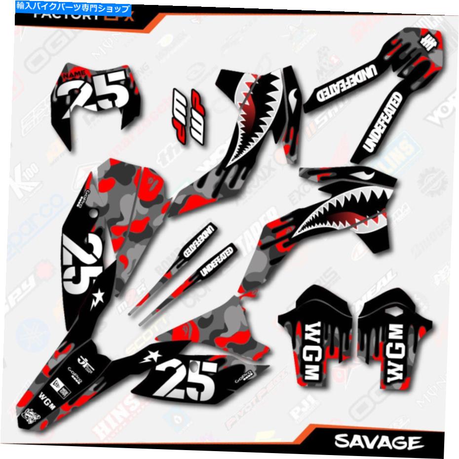 Graphics decal kit グレーレッドサベージカモグラフィックスキットはKTM 13-16 Exc Exc/F XCW 125 250 300 450に適合します Gray Red Savage Camo Graphics Kit fits KTM 13-16 EXC EXC/F XCW 125 250 300 450【並行輸入品】