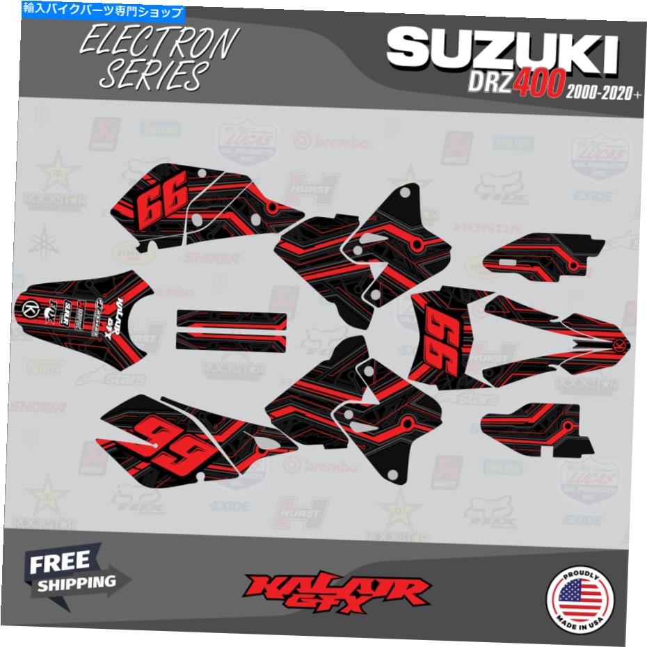 Graphics decal kit スズキdrz400用のグラフィックキット（すべての年）drz400sm電子レッド Graphics Kit for SUZUKI DRZ400 (All Years) DRZ400SM Electron-Red【並行輸入品】
