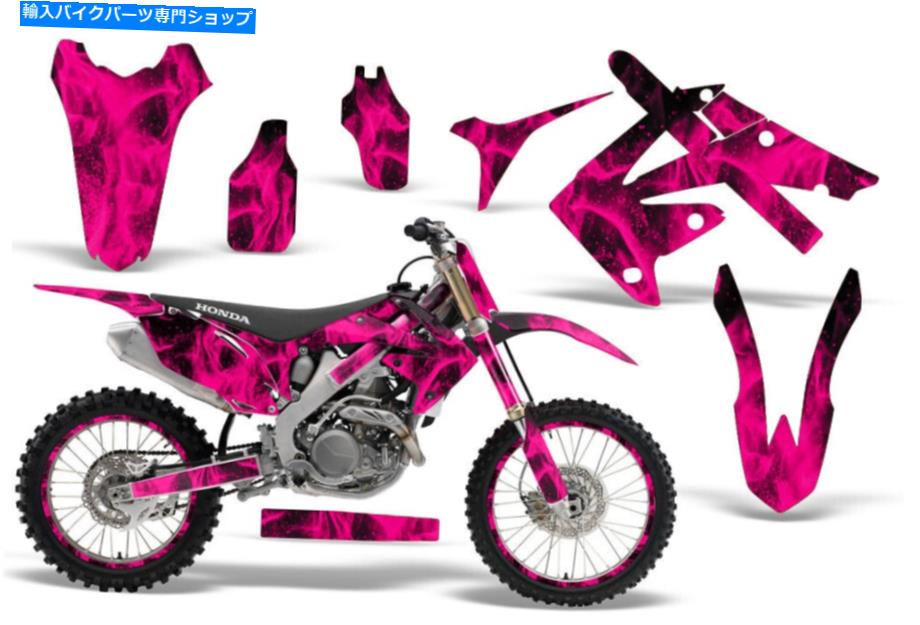 Graphics decal kit フルグラフィックスキットホンダCRF250R 10-13 450R 09-12デカールキットフレームピンク Full Graphics Kit Honda CRF250R 10-13 450R 09-12 Decal Kit Flames Pink【並行輸入品】|Us Custom Parts Shop USDM