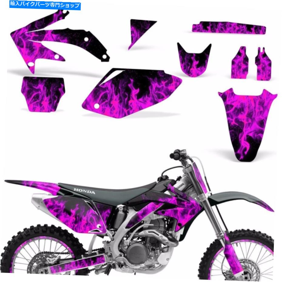 Graphics decal kit デカールグラフィックキットホンダCRF 450 Rダートバイクステッカー背景05-08アイスピンク Decal Graphic Kit Honda CRF 450 R Dirt Bike Sticker Backgrounds 05-08 ICE PINK【並行輸入品】