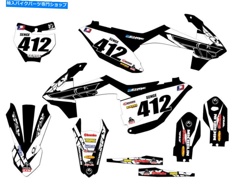 Graphics decal kit 2018-2023 SX 85 13フライブラックセンゲグラフィックスキットKTMと互換性 2018-2023 SX 85 13 FLY Black Senge Graphics Kit Compatible with KTM【並行輸入品】