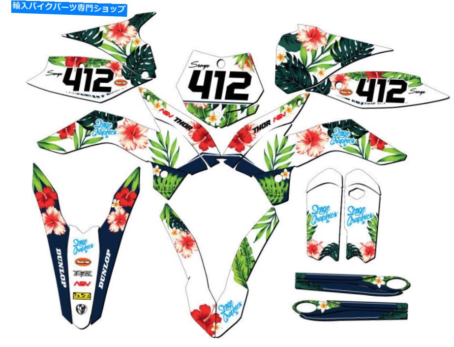 Graphics decal kit 2013-2014 SX 105 Tropic White Senge Graphics Kit KTMと互換性 2013-2014 SX 105 TROPIC White Senge Graphics Kit Compatible with KTM【並行輸入品】
