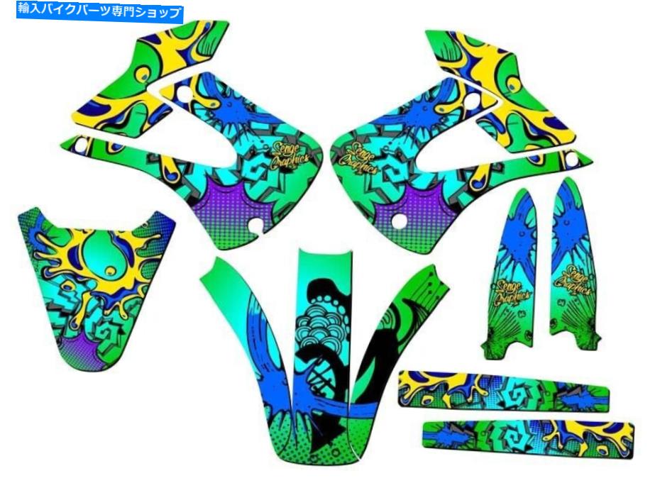 Graphics decal kit 2001-2013 W/ UFOフェンダーKX 85 Zany Green Senge Graphics Kitと互換性... 2001-2013 w/ UFO FENDERS KX 85 ZANY Green Senge Graphics Kit Compatible with ...【並行輸入品】