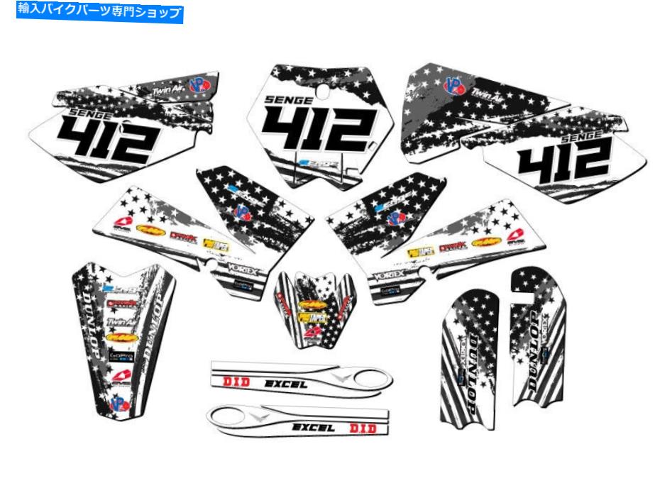 Graphics decal kit 2006-2012 SX 85 Merica Matte Black Senge Graphics Kit KTMと互換性 2006-2012 SX 85 MERICA Matte Black Senge Graphics Kit Compatible with KTM【並行輸入品】