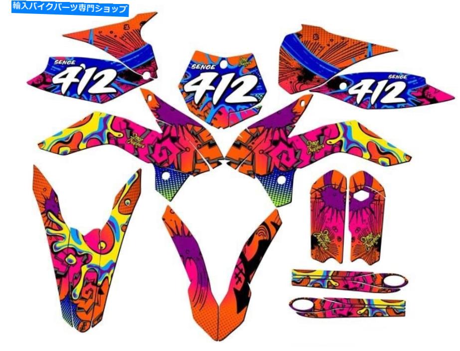 Graphics decal kit 2013-2014 SX 105 Zany Orange Senge Graphics Kit KTMと互換性 2013-2014 SX 105 ZANY Orange Senge Graphics Kit Compatible with KTM【並行輸入品】