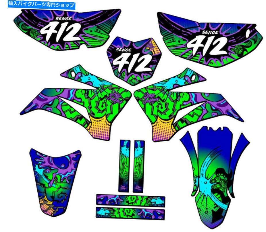 Graphics decal kit 2008-2022 TTR 125 Zany Blue Senge Graphics Kit Yamahaと互換性 2008-2022 TTR 125 ZANY Blue Senge Graphics Kit Compatible with Yamaha【並行輸入品】