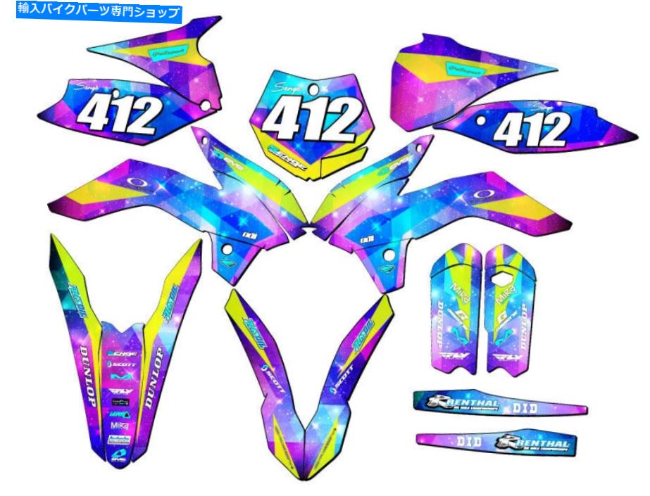 Graphics decal kit 2015-2017 SX 85 Space Kadet Galaxy Senge Graphics Kit KTMと互換性 2015-2017 SX 85 SPACE KADET Galaxy Senge Graphics Kit Compatible with KTM【並行輸入品】