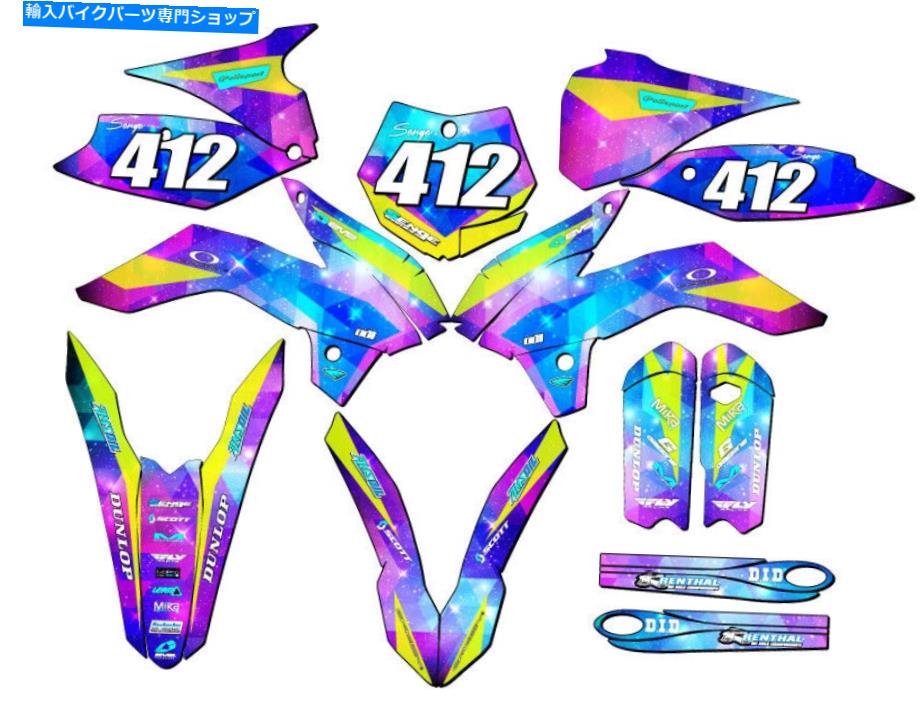 Graphics decal kit 2013-2014 SX 85 Space Kadet Galaxy Senge Graphics Kit KTMと互換性 2013-2014 SX 85 SPACE KADET Galaxy Senge Graphics Kit Compatible with KTM【並行輸入品】
