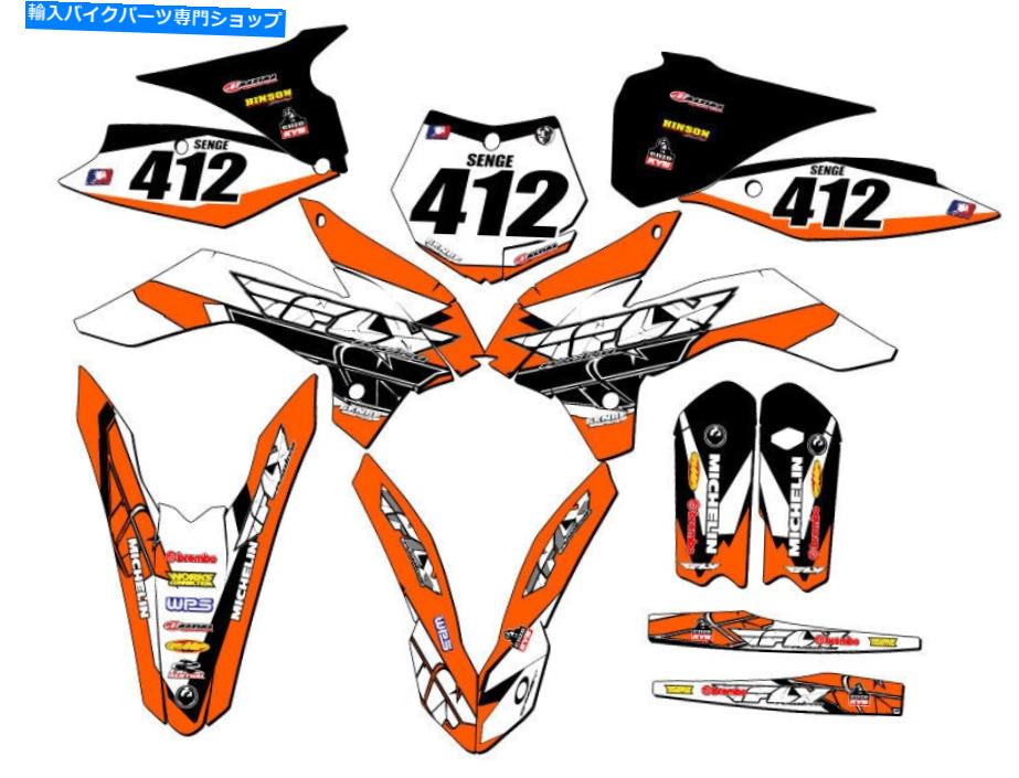 Graphics decal kit 2015-2017 SX 105 13フライオレンジセンゲグラフィックスキットKTMと互換性 2015-2017 SX 105 13 FLY Orange Senge Graphics Kit Compatible with KTM【並行輸入品】