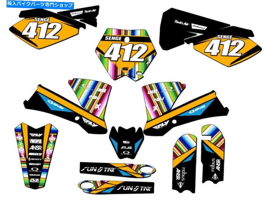 Graphics decal kit 2003-2005 SX 105 Serape Black Senge Graphics Kit KTMと互換性 2003-2005 SX 105 SERAPE Black Senge Graphics Kit Compatible with KTM【並行輸入品】